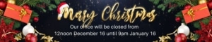 Seasons Greetings - Our office will be closed from 12noon December 16 until 9am January 16